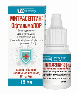 МитрасептинR-ОфтальмоЛОР кап глаз/назал/ушные 0,1мг/мл 15мл (Лекко)