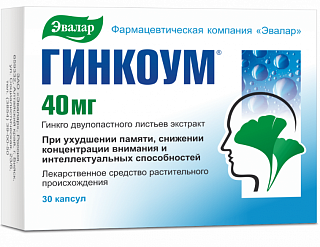 Гинкоум капс 40мг N30 (Эвалар)