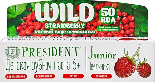 Президент з/паста д/детей 6+ земляника б/фтора 50мл (ПремьерПродукт)