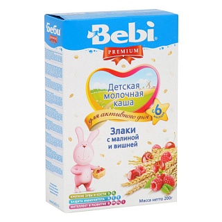 Купить беби каша премиум молоч злаки/малина/вишня с 6мес 200г (колинска) Беби каша Премиум молоч злаки/малина/вишня с 6мес 200г (Колинска)