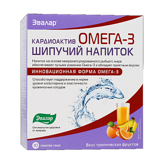 КардиоАктив омега-3 саше N10 (Эвалар)