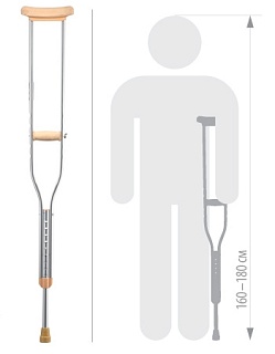 Костыли W-311M рост 160-180см (КНР)